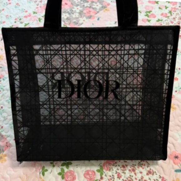 Dior Black Mesh Tote Bag + Free Beauty Sample - Picture 4 of 6